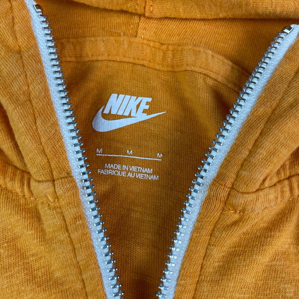 Nike Women’s Full Zip Mustard Yellow Drawstring Hoodie Sweater Size Medium - Picture 5 of 6